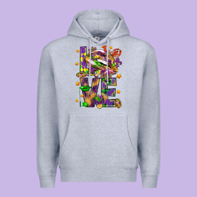 Mardi Gras Love Lips Premium Hoodie Designed By Howdyjamesfarm