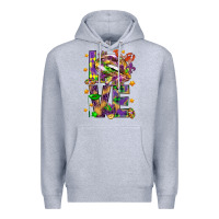 Heather Grey Mardi Gras love lips Premium Hoodie - HowdyJamesFarm
