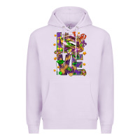 Lilac Mardi Gras love lips Premium Hoodie - HowdyJamesFarm