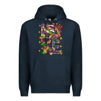 Navy Mardi Gras love lips Premium Hoodie - HowdyJamesFarm