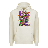 Oatmeal Heather Mardi Gras love lips Premium Hoodie - HowdyJamesFarm