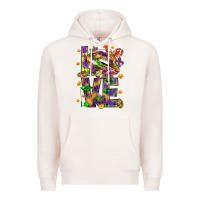 Pale Pink Mardi Gras love lips Premium Hoodie - HowdyJamesFarm