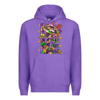 Purple Mardi Gras love lips Premium Hoodie - HowdyJamesFarm