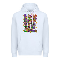 White Mardi Gras love lips Premium Hoodie - HowdyJamesFarm