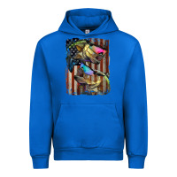 Cobalt American Flag With Bass Fish Urban Hoodie - LillyAllenDesigns