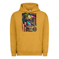 Pigment Peanut Butter American Flag With Bass Fish Urban Hoodie - LillyAllenDesigns
