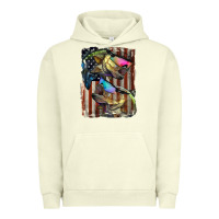 Pigment Pistachio American Flag With Bass Fish Urban Hoodie - LillyAllenDesigns