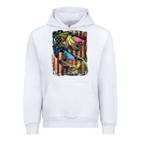 White American Flag With Bass Fish Urban Hoodie - LillyAllenDesigns