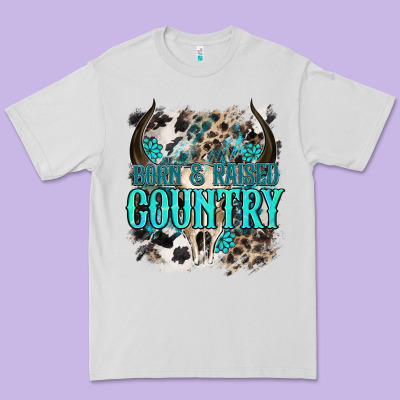 Born  Raised Country Premium Tee Designed By Nancycooperartshop
