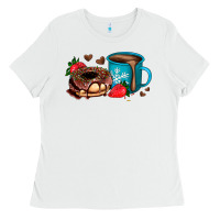 White donut coffee strawberry Ladies Tee - AdoDesignShop