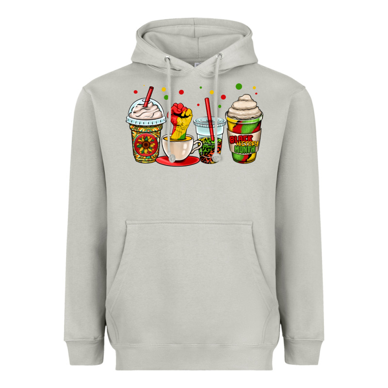 Juneteenth Bhm Coffee Cups Heavyweight Hoodie by OliviaCreatesArt | Teevron