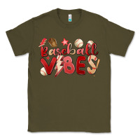 Army Green baseball vibes Classic Tee - MaliasSmallBusiness