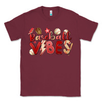 Burgundy baseball vibes Classic Tee - MaliasSmallBusiness