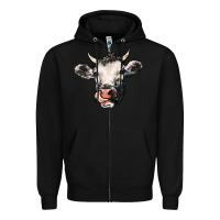 Black Cow Zipper Hoodie - HowdyJamesFarm