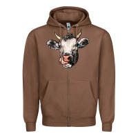 Chestnut Cow Zipper Hoodie - HowdyJamesFarm