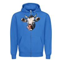 True Royal Cow Zipper Hoodie - HowdyJamesFarm