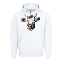 White Cow Zipper Hoodie - HowdyJamesFarm