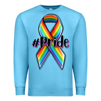 Ocean Blue pride lgbtq awareness ribbon Premium Sweatshirt - OliviaCreatesArt