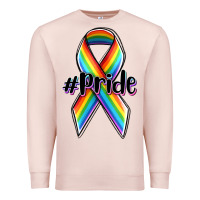 Pale Pink pride lgbtq awareness ribbon Premium Sweatshirt - OliviaCreatesArt
