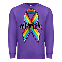 Purple pride lgbtq awareness ribbon Premium Sweatshirt - OliviaCreatesArt