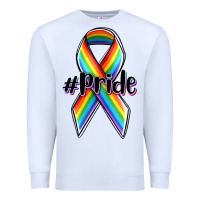 White pride lgbtq awareness ribbon Premium Sweatshirt - OliviaCreatesArt