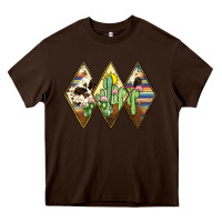 Chocolate Brown cactus serape cowhide Heavy Core Tee - JahusDesignShop