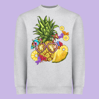 Pineapple Enjoying Heavyweight Sweatshirt Designed By Barkaloodesign