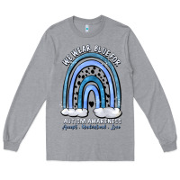Heather Grey we wear blue for autism awareness accept understan Long Sleeve Tee - Artiststas