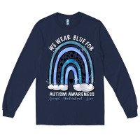 Navy we wear blue for autism awareness accept understan Long Sleeve Tee - Artiststas