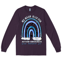 Plum we wear blue for autism awareness accept understan Long Sleeve Tee - Artiststas