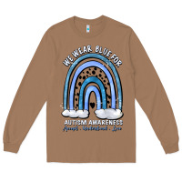 Toasted Coconut we wear blue for autism awareness accept understan Long Sleeve Tee - Artiststas