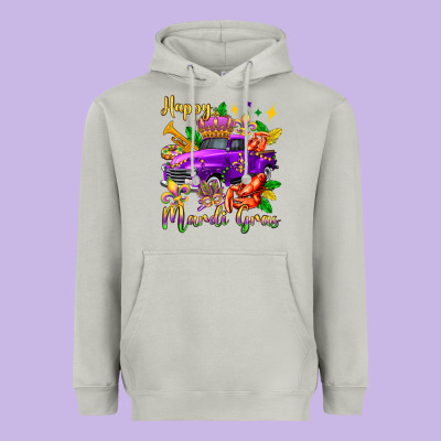 Happy Mardi Gras Truck Olivia Heavyweight Hoodie Designed By Oliviacreatesart