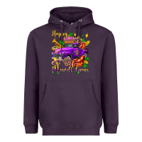 Plum happy mardi gras truck olivia Heavyweight Hoodie - OliviaCreatesArt