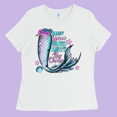 Sassy Since Birth Salty By Choice Ladies Tee Designed By Jahusdesignshop