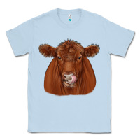 Dusty Blue red angus Classic Tee - JahusDesignShop
