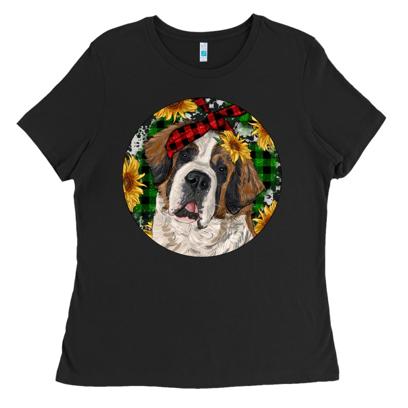 Christmas St. Bernard Ladies Tee by RanaPortraitStore | Teevron