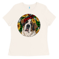 Bone Christmas St. Bernard Ladies Tee - RanaPortraitStore