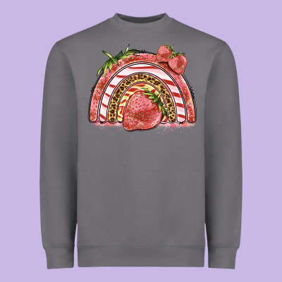 Strawberry Rainbow Heavyweight Sweatshirt Designed By Barkaloodesign