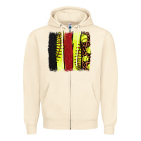 Sandshell Softball brushstroke Zipper Hoodie - HowdyJamesFarm