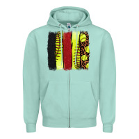 Seafoam Softball brushstroke Zipper Hoodie - HowdyJamesFarm