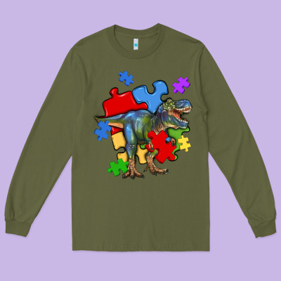 Autism T Rex Long Sleeve Tee Designed By Artiststas