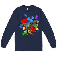 Navy autism t rex Long Sleeve Tee - Artiststas
