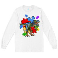 White autism t rex Long Sleeve Tee - Artiststas