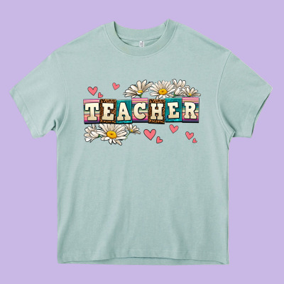 Daisy Teacher Heavy Core Tee Designed By Adodesignshop