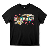 Black daisy teacher Heavy Core Tee - AdoDesignShop