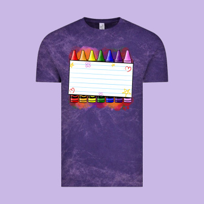 Crayons Add Your Text Vintage Tee Designed By Nancycooperartshop
