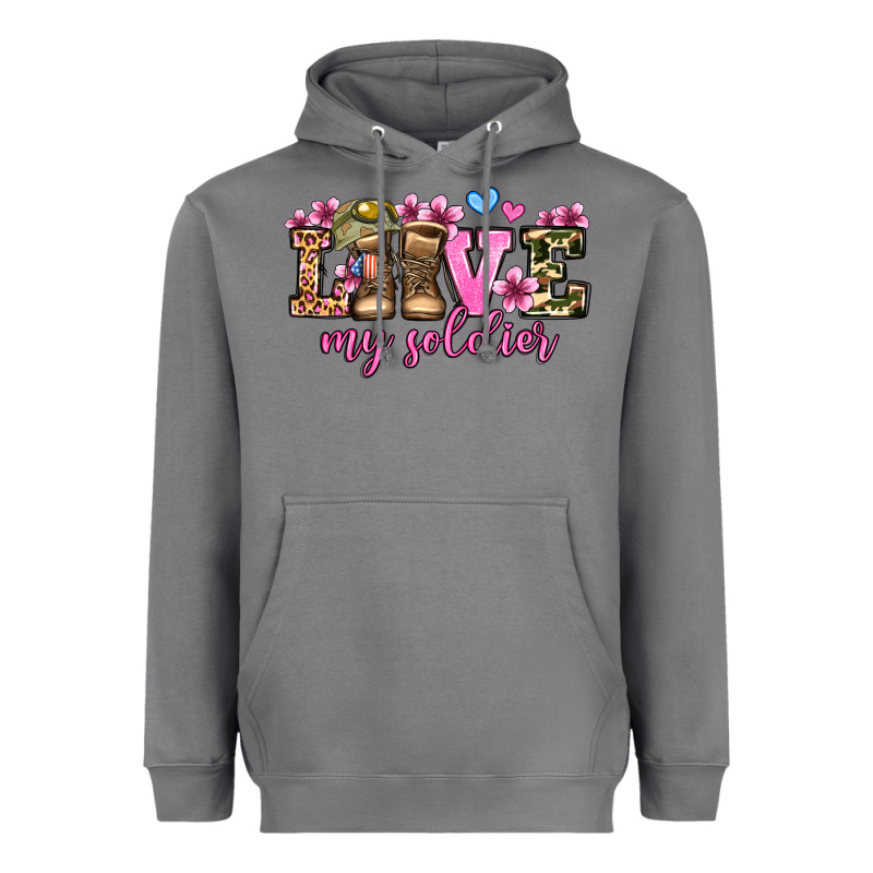 Love My Soldier Olivia Heavyweight Hoodie by OliviaCreatesArt | Teevron