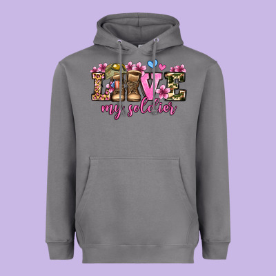 Love My Soldier Olivia Heavyweight Hoodie Designed By Oliviacreatesart