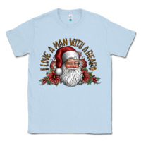 Dusty Blue i love a man with a bearo Classic Tee - CowhideDigitalArt