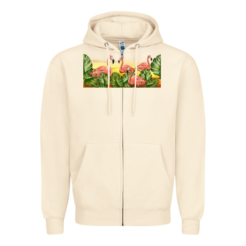 Flamingos With Sunset Zipper Hoodie by TumblerDesignByShophia | Teevron
